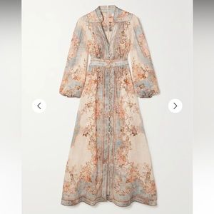 Zimmermann August floral-print linen midi dress - worn once